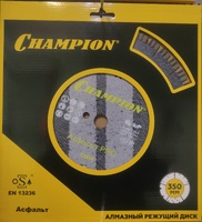 Диск алмазный CHAMPION асфальт PRO 350/25,4/10 Asphalt Runner (асф. по бетону,свежий бетон), C1614